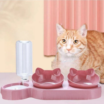 Cat Food Bowl Automatic Feeder Dispenser