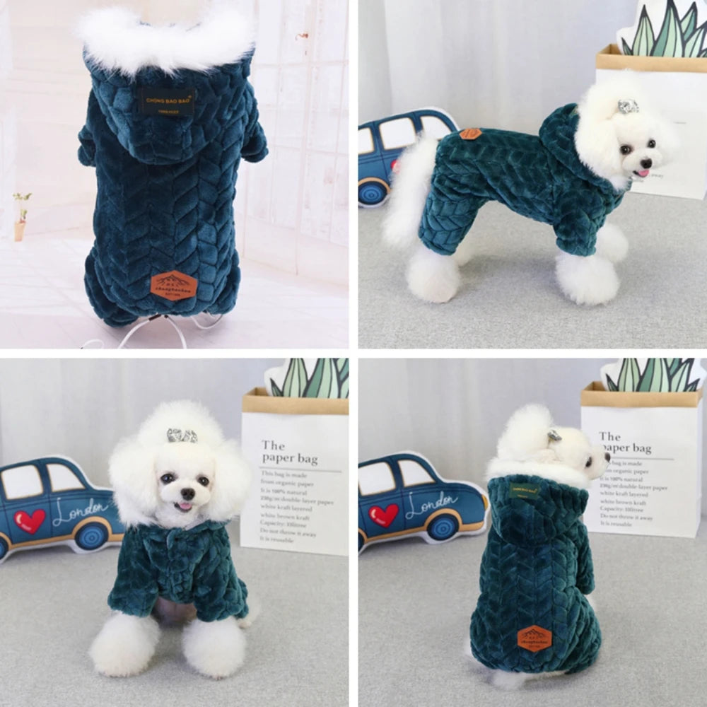 Pet Thicker Polyester Cotton Coat Jumpsuit