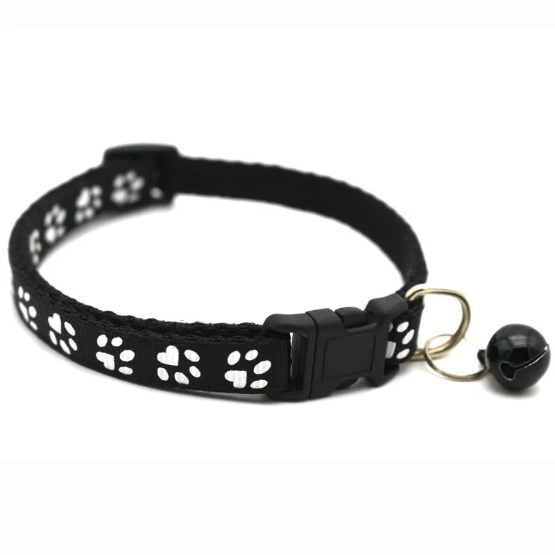 Pet Collar With Bell Cartoon Footprint