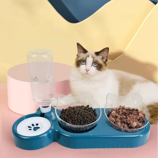 Cat Food Bowl Automatic Feeder Dispenser