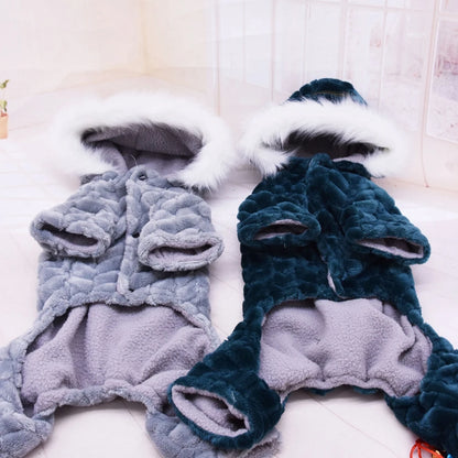 Pet Thicker Polyester Cotton Coat Jumpsuit